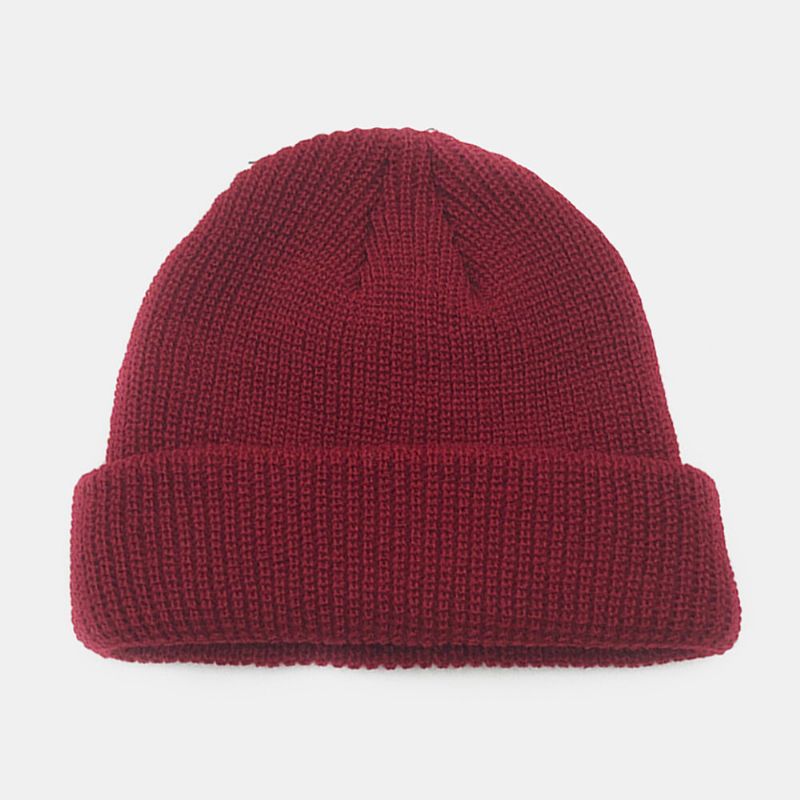 Unisex Jednobojna Pletena Vunena Kapa Skull Cap Kape