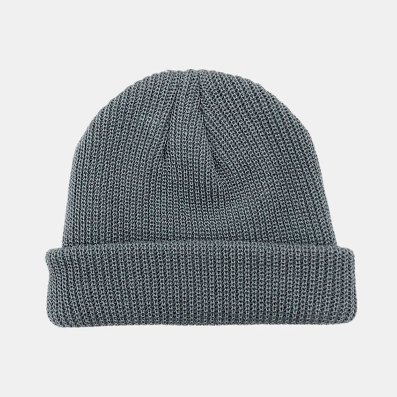 Unisex Jednobojna Pletena Vunena Kapa Skull Cap Kape