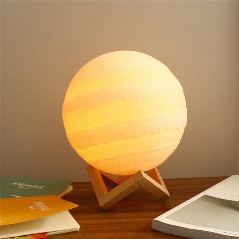 13cm 3d Jupiter Svjetiljka Usb Punjiva Led Noćna Lampa S Promjenjivom Bojom Na Dodir Dc5v