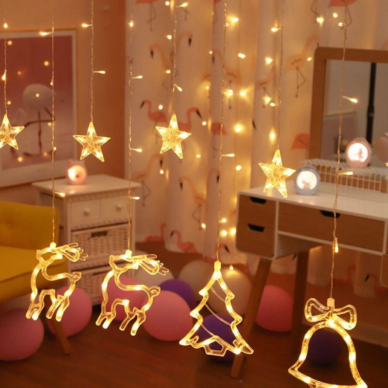 Božićna Led Viseća Zidna Zavjesa Fairy String Lights Svadbena Zabava