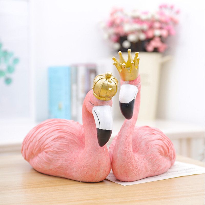 Ins Fashion Desktop Decoration Big Flamingo Ornaments Decorative Figurice Home Decor Resin Crafts