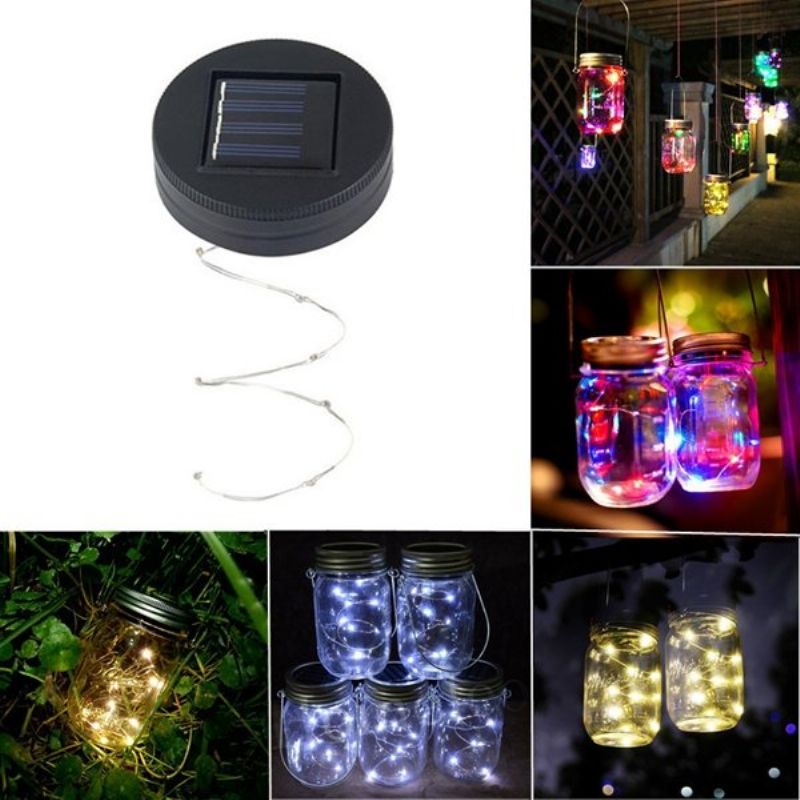 Solarna 2m 20leds Mason Jar Lid Fairy String Light Žičana Svjetiljka Za Uređenje Vrta