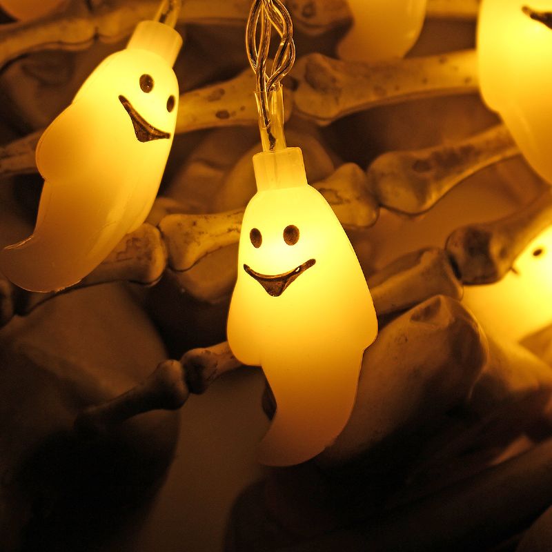 Spectre Skeleton Ghost Eyes Pattern Halloween Led String Light Holiday Funny Party Decoration