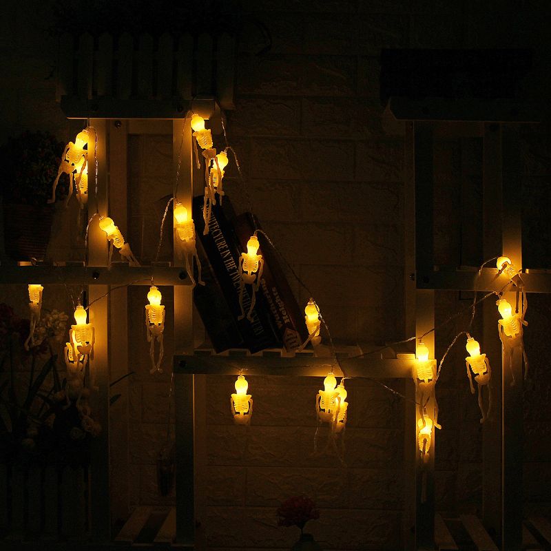 Spectre Skeleton Ghost Eyes Pattern Halloween Led String Light Holiday Funny Party Decoration