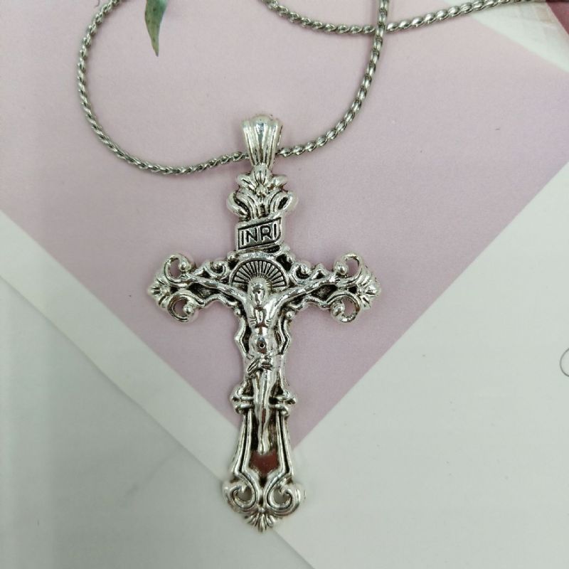 Ogrlica S 3d Kršćanskim Križem Isusa Krista 925 Sterling Silver S Katoličkim Raspelom