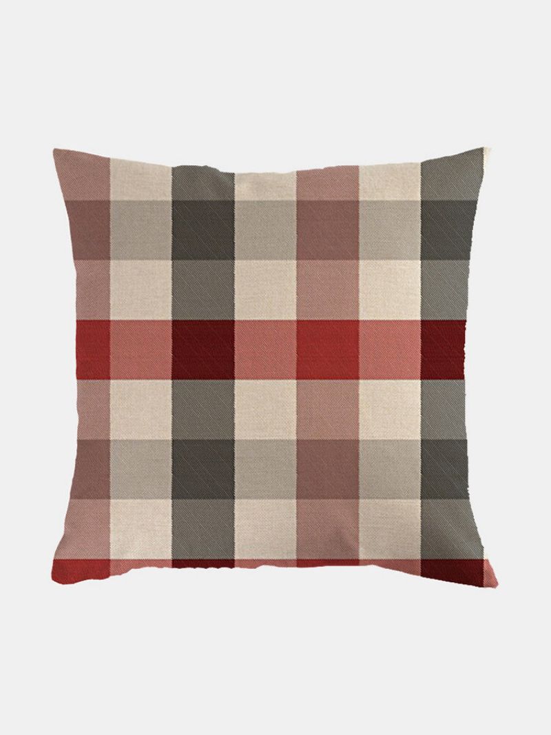 1 Kom. Seoska Kuća Buffalo Plaid Klasični Karirani Uzorak Lanena Jastučnica Kućna Sofa Art Decor Bacita