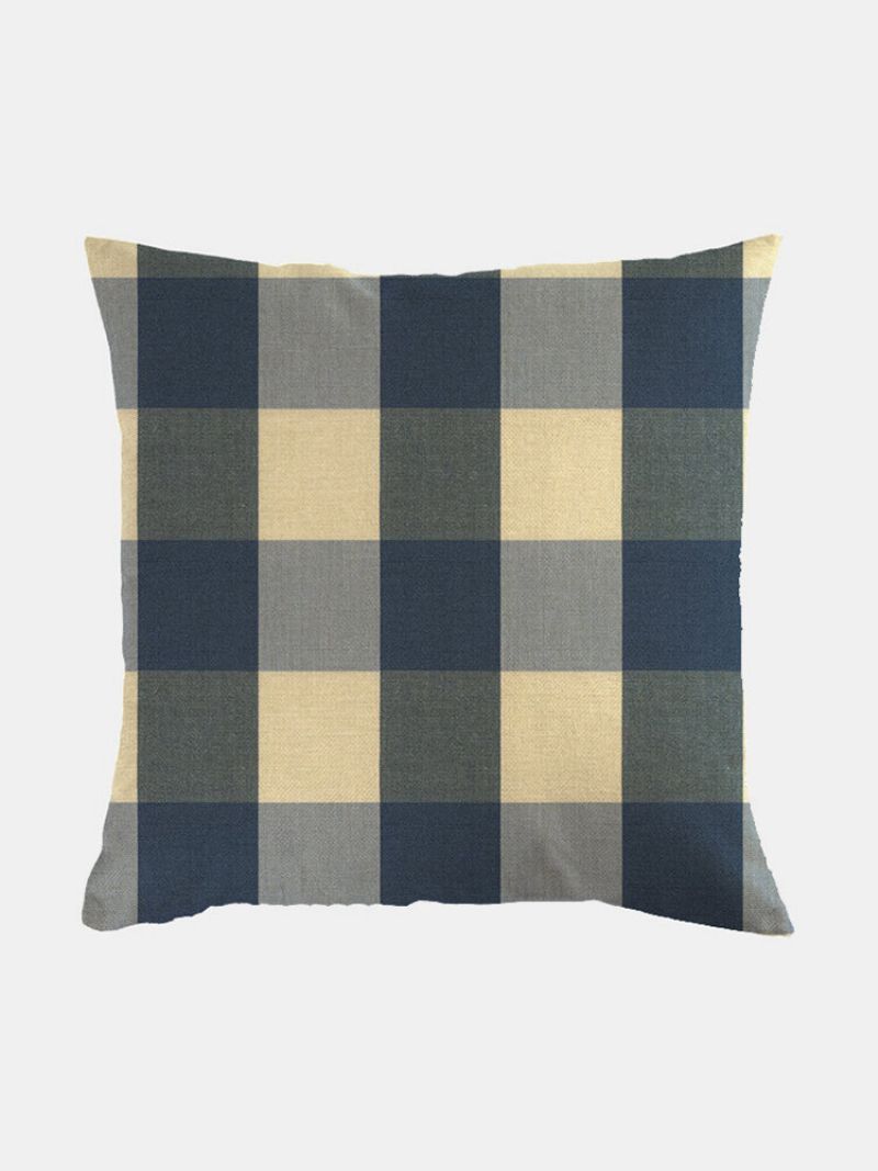 1 Kom. Seoska Kuća Buffalo Plaid Klasični Karirani Uzorak Lanena Jastučnica Kućna Sofa Art Decor Bacita