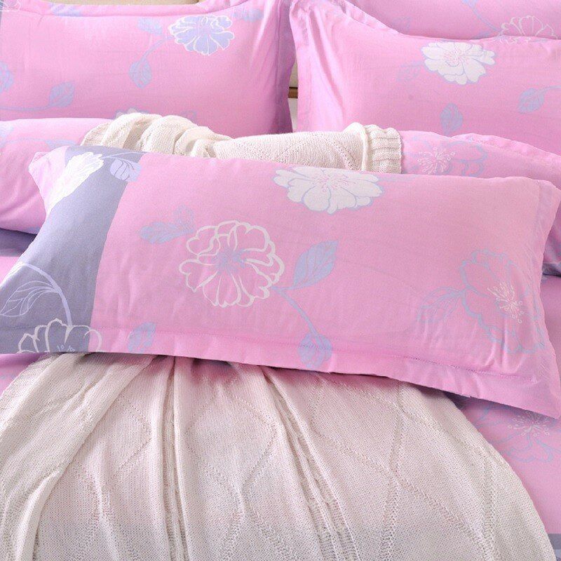 3/4pcs Pink Flower Reactive Printing Prekrivač Za Krevet Za Jednu Osobu Za 2 Osobe Queen Size Set Posteljine