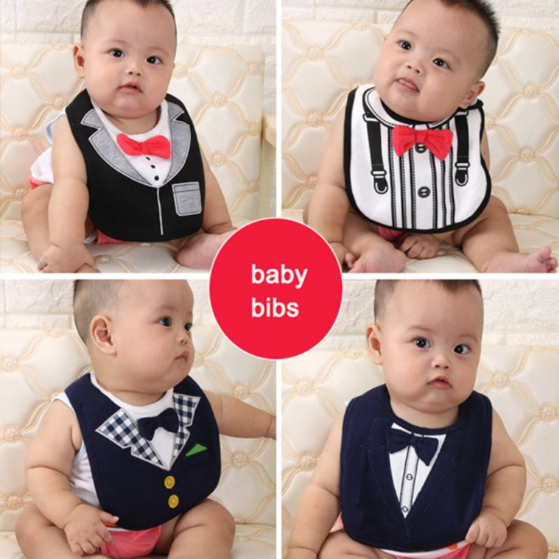 Fashion Gentleman Baby Bibs Tri Crvene Leptir Mašne Dress Shape Saliva Ručnik Vodootporan