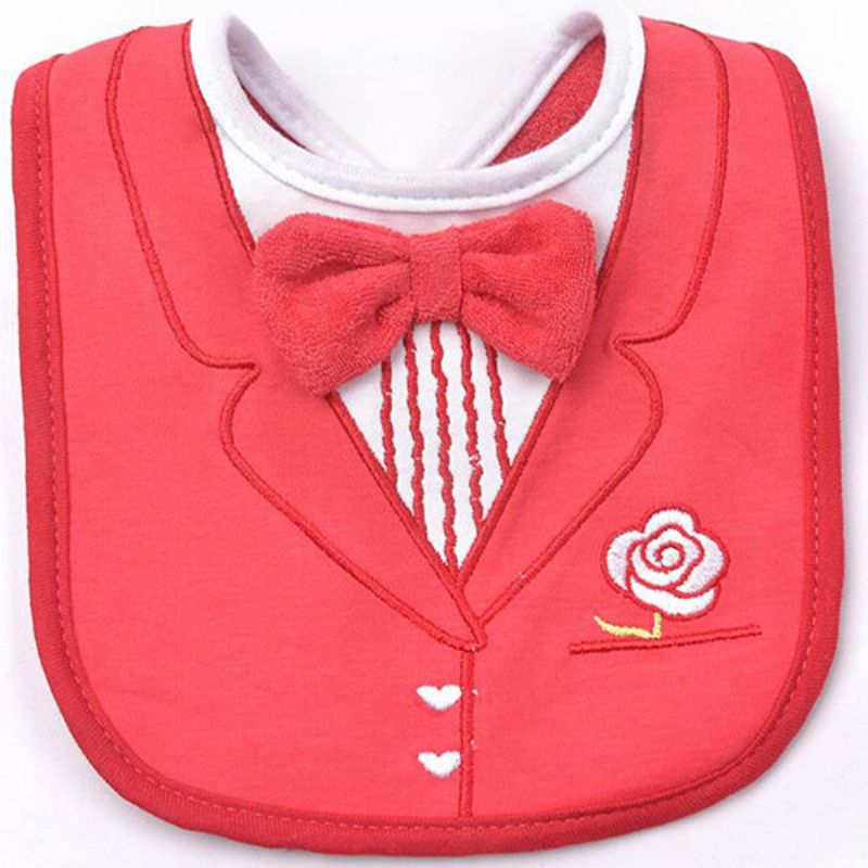 Fashion Gentleman Baby Bibs Tri Crvene Leptir Mašne Dress Shape Saliva Ručnik Vodootporan