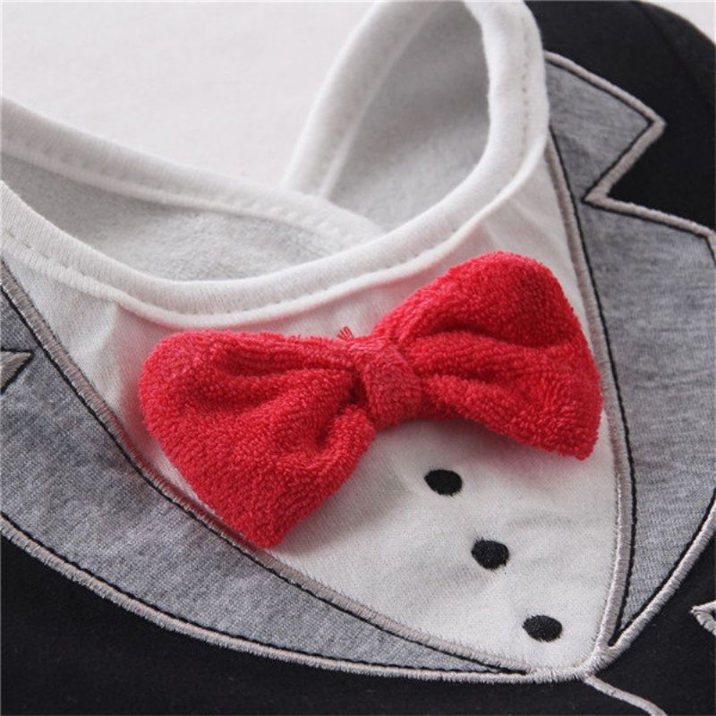 Fashion Gentleman Baby Bibs Tri Crvene Leptir Mašne Dress Shape Saliva Ručnik Vodootporan