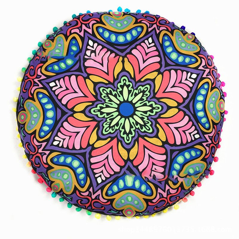 Gradijent Bohemian Floral Mandala Okrugla Navlaka Za Jastuk Za Kućnu Spavaću Sobu Sofa Art Decor