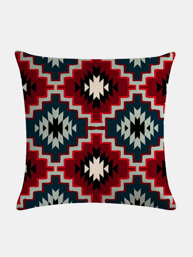 Lanena Jastučnica S Boemskim Kariranim Geometrijskim Uzorkom Kućna Sofa Art Decor