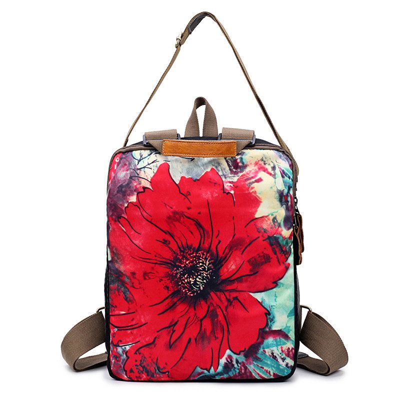 Brenice Cowhide National Flower Handbags Višenamjenske Torbe Za Rame Ruksak