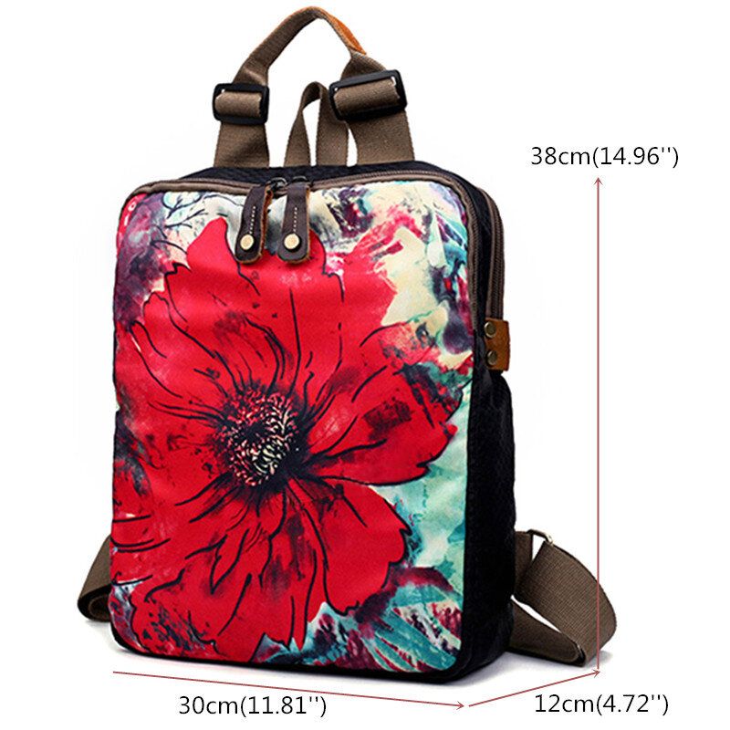 Brenice Cowhide National Flower Handbags Višenamjenske Torbe Za Rame Ruksak