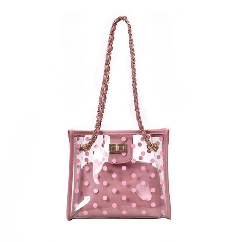 Jelly Transparent Packet Day Pearl Lock Chain Torba Nova Svježa Tote Bag Na Rame Messenger