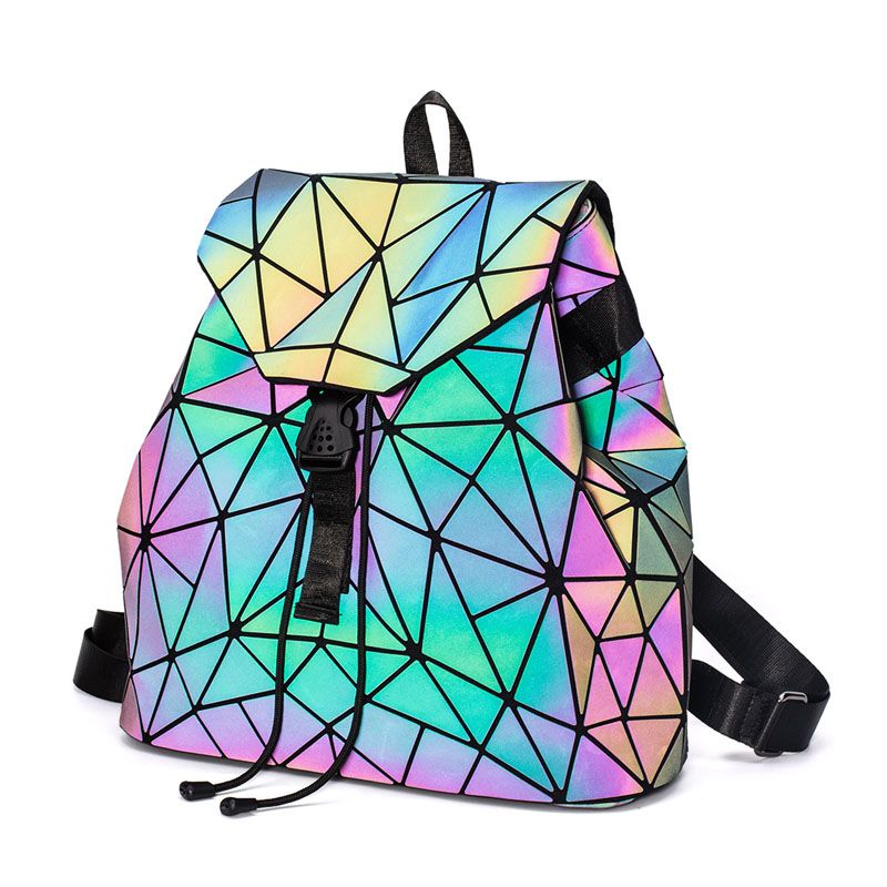 Modni Svjetleći Ruksak Ženske Geometrijske Ruksake Za Tinejdžerice Ženska Učenička Školska Torba Laser Diamond Mochila Bolsas