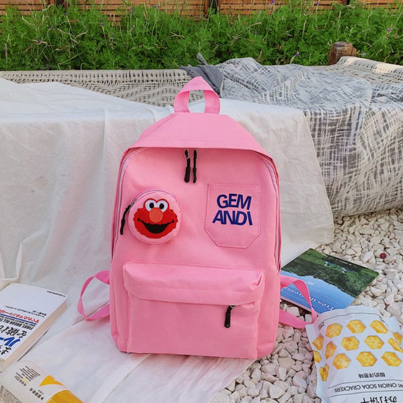 Novi Vintage Sense Sesame Street Ruksak Torba Za Rame S Crtanim Filmom Ins Studentska U Obliku Srca Djevojke