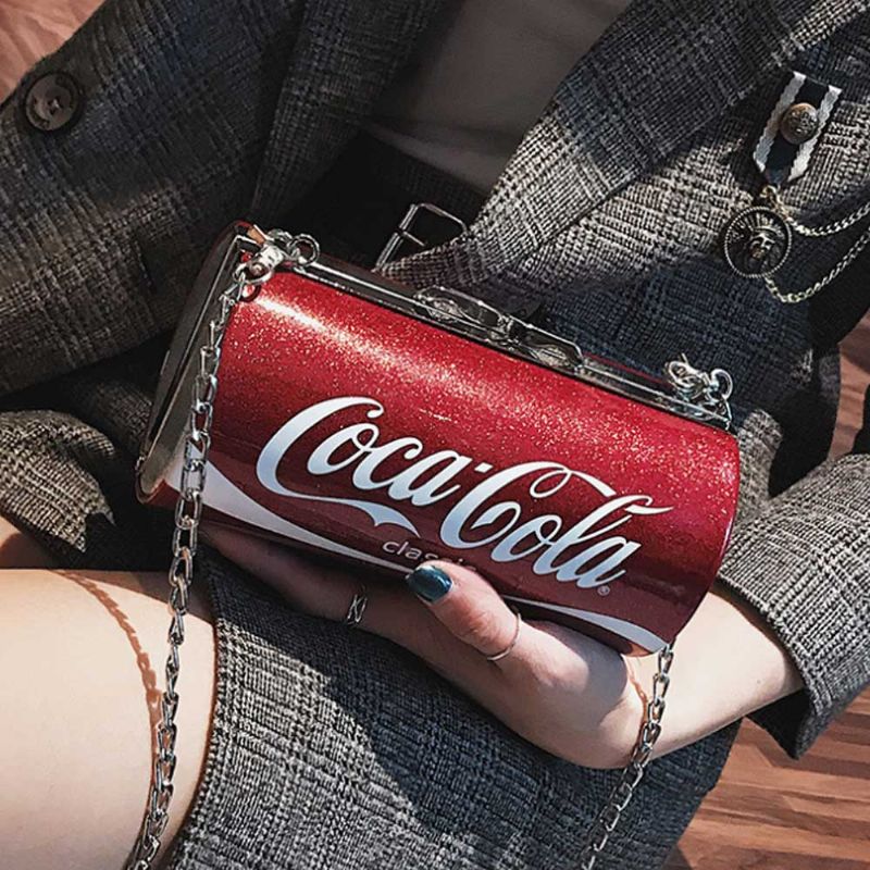 Slatka Kreativna Coca-cola Sprite Can Ženska Torba Na Rame Čvrsta Pu Slova Dekoracija Mala Preko Tijela