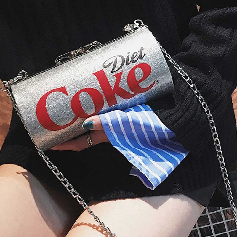 Slatka Kreativna Coca-cola Sprite Can Ženska Torba Na Rame Čvrsta Pu Slova Dekoracija Mala Preko Tijela