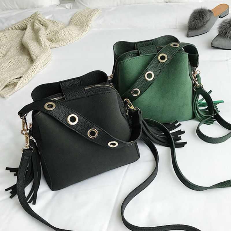 Tassel Bucket Bag Pu Kožna Torbica Torbe Na Rame Torba Preko Ramena Za Žene