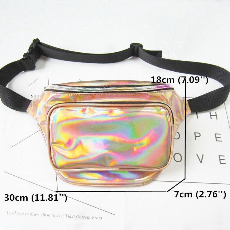 Ženska Harajuku Stilska Reflektirajuća Laserska Torba Oko Struka Podesiva Za Prsa Personality Sling Bag