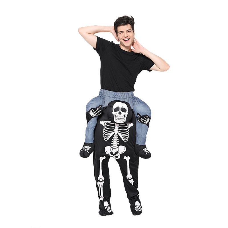 Halloween Christmas Skull Back Pants Magic Cos Party Stage Performance Kostim