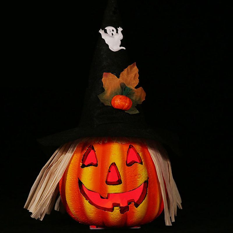 Izdubljena Jack-o-lantern Za Noć Vještica Ukleta Kuća Svjetlo Od Bundeve Izrađeno Od Pjene Na Baterije Nasmiješeno Lice Lampa Od