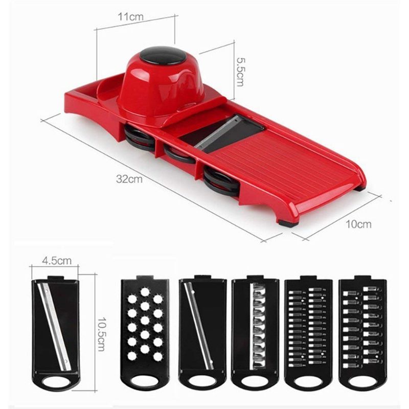 Višenamjenski Rezač Povrća Mandoline Sa Sigurnim Rukohvatima I 6 Oštrica Od Nehrđajućeg Čelika