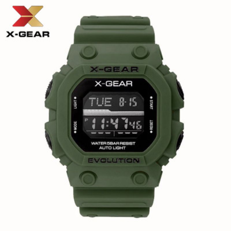 X-gear Revolution Armygreen Sportski Sat Vodootporan Muški Elektronički Sat Moq 20kom