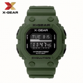 X-gear Revolution Armygreen Sportski Sat Vodootporan Muški Elektronički Sat Moq 20kom