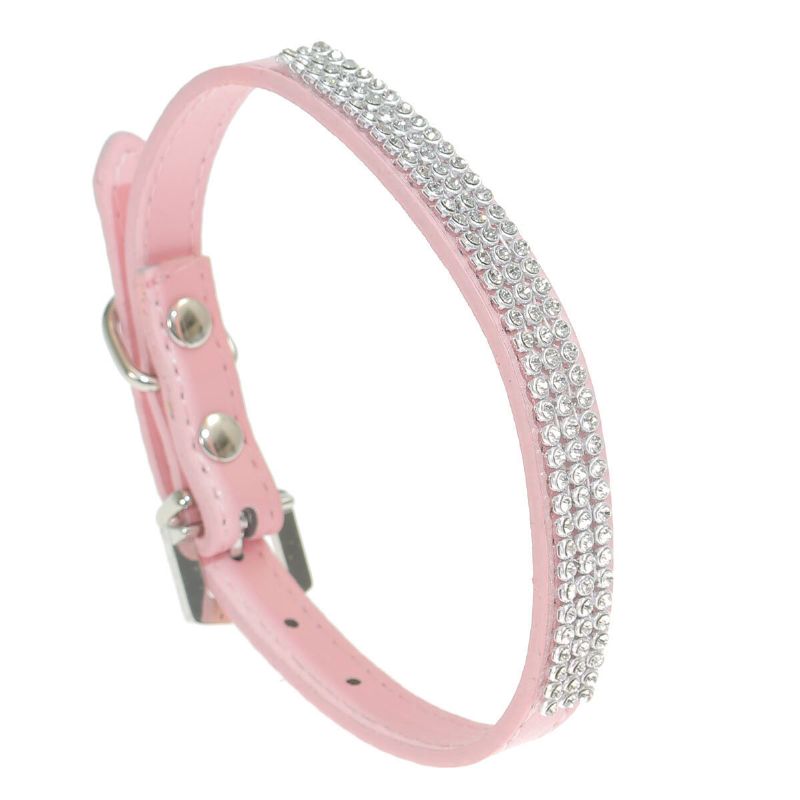 Rhinestones Diamante Crystal Band Pu Kožna Bling Puppy Dog Cat Ogrlica Za Kućne Ljubimce