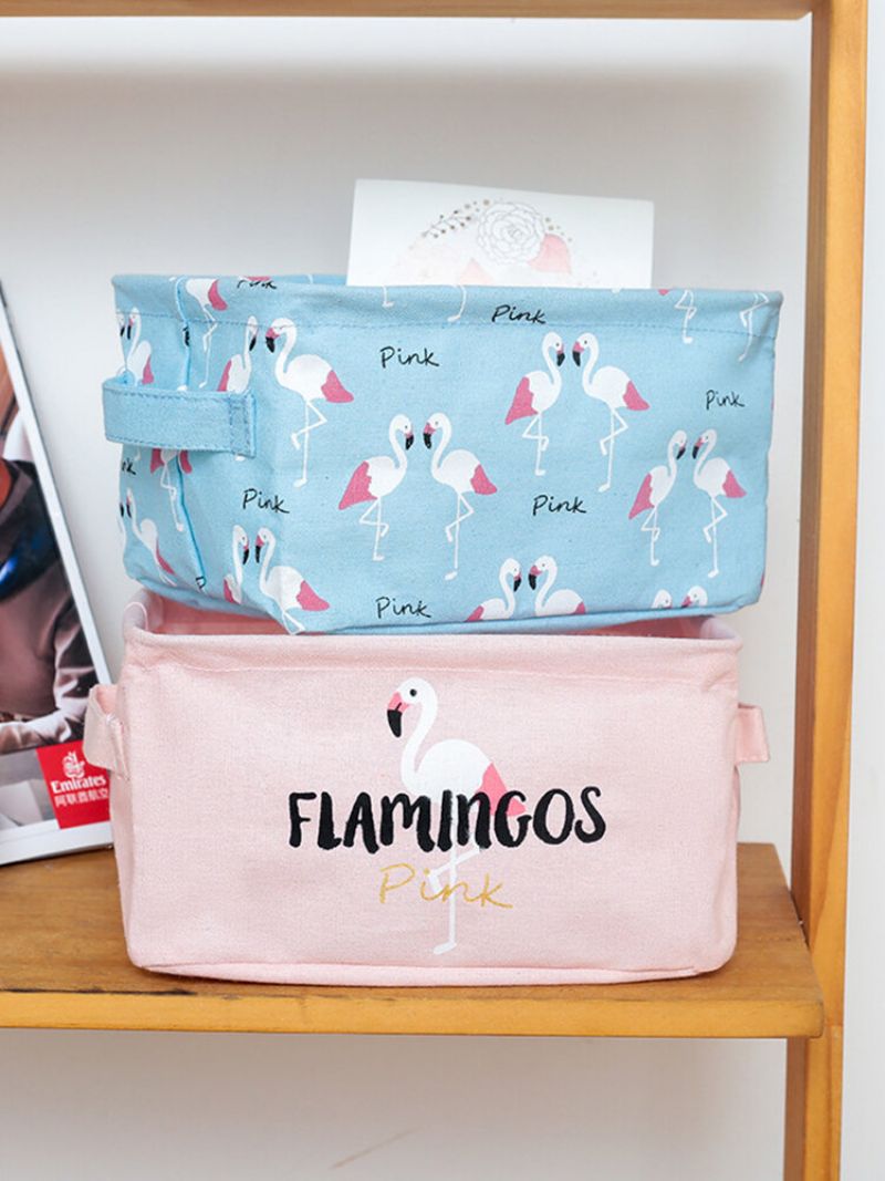 Pamučna Lanena Sklopiva Stolna Kutija Za Pohranu Serije Flamingo