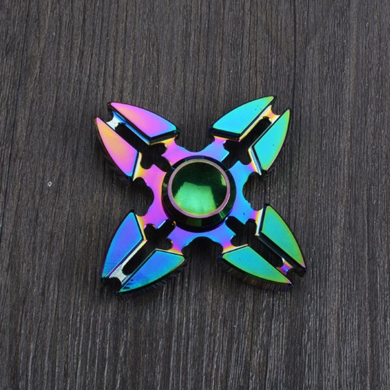 4 Point Rainbow Aluminium Fidget Hand Spinner Finger Toy Edc Focus Kids Adult