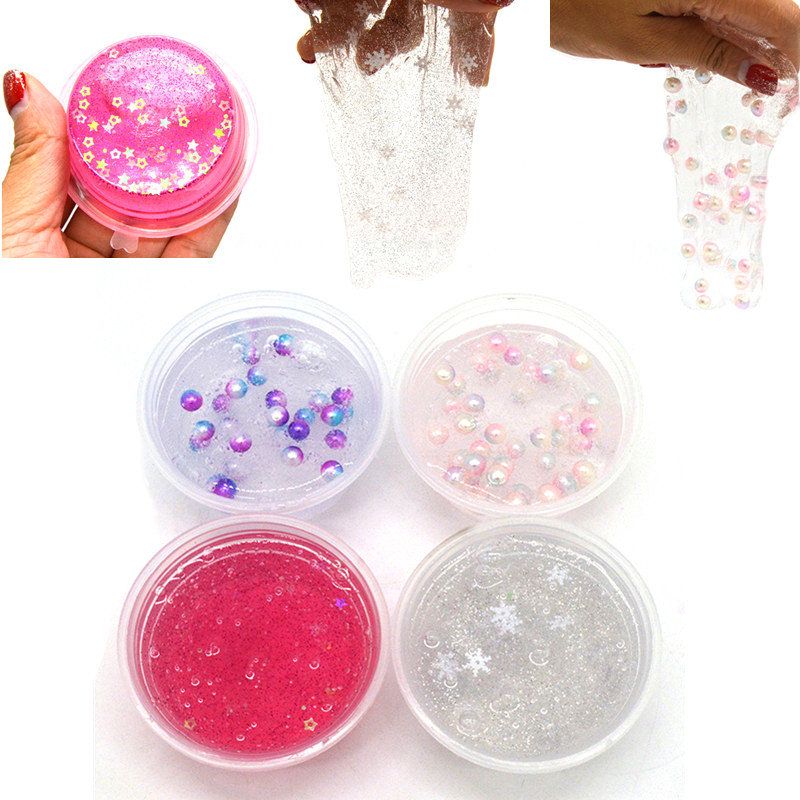 4pcs Kiibru Slime Pearl Star Glitter Simulated Crystal Mud Jelly Plastelin Poklon Igračka Za Ublažavanje Stresa