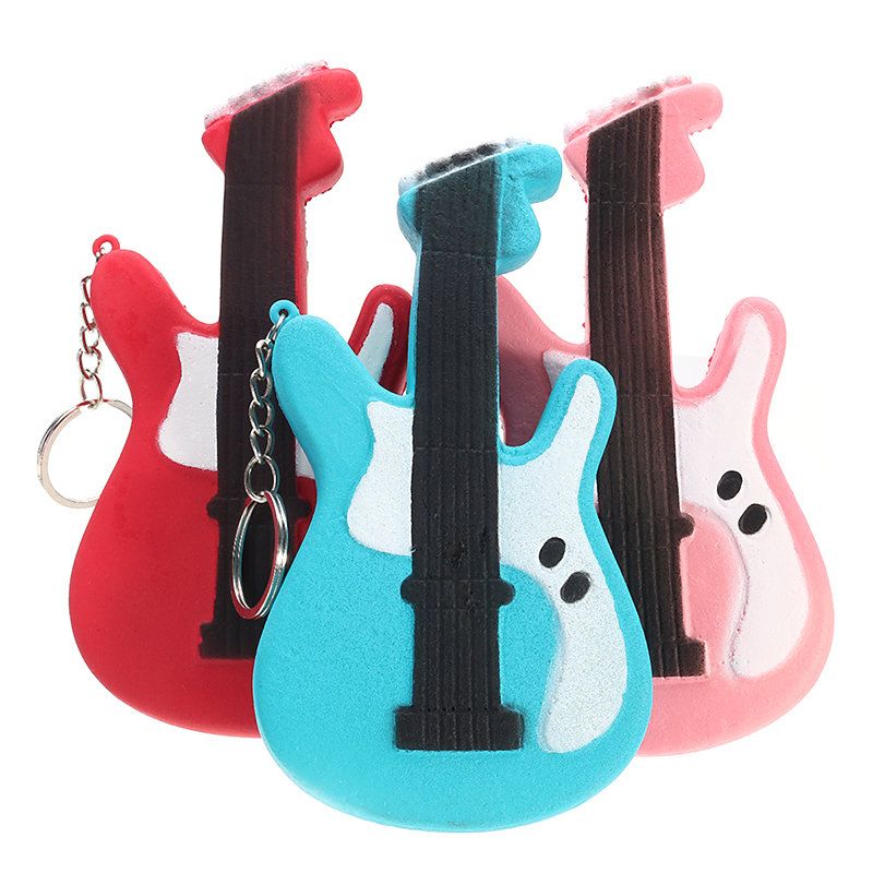 Gitara Squishy Slow Rising Toy Tag Soft Cute Collection Poklon Ukrasna Igračka