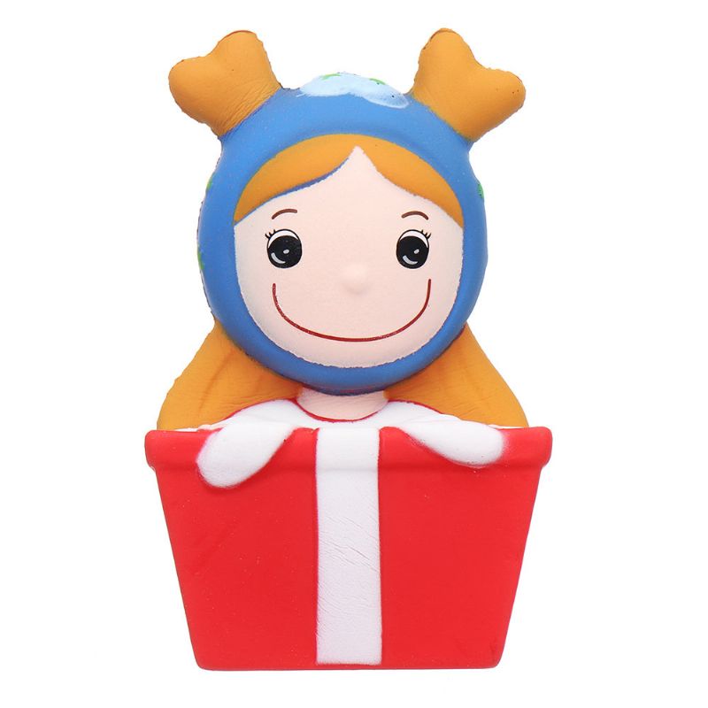 Kawaii Christmas Elk Girl Squishy Slow Rising Mekana Kolekcija Poklona S Pakiranjem