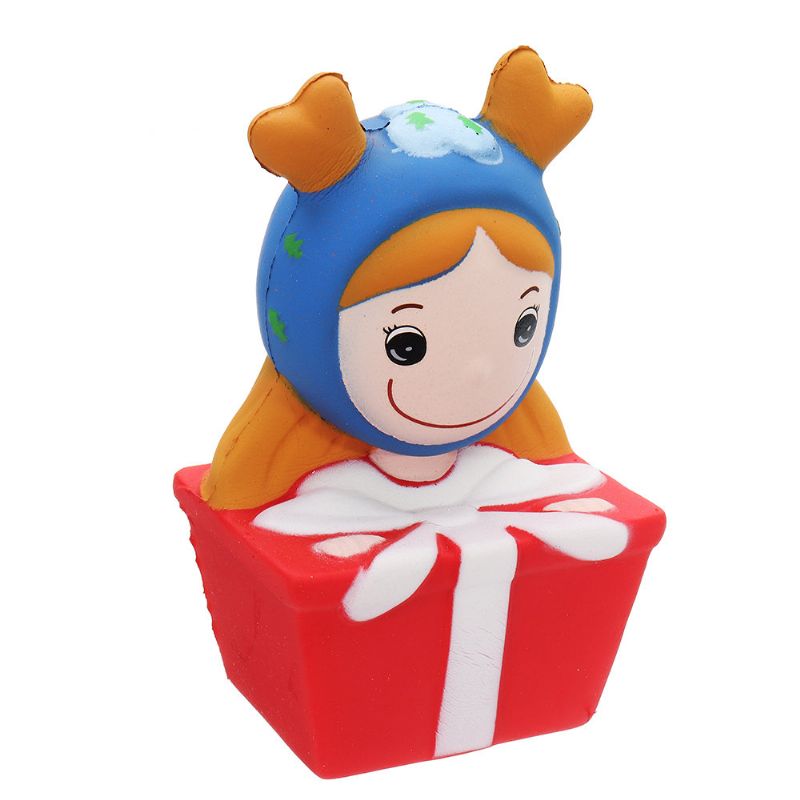 Kawaii Christmas Elk Girl Squishy Slow Rising Mekana Kolekcija Poklona S Pakiranjem