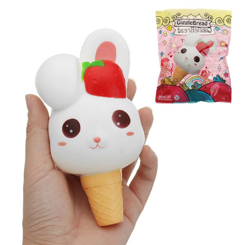 Kawaii Rabbit Ice Cream Squishy Slow Rising S Pakiranjem Kolekcija Poklon