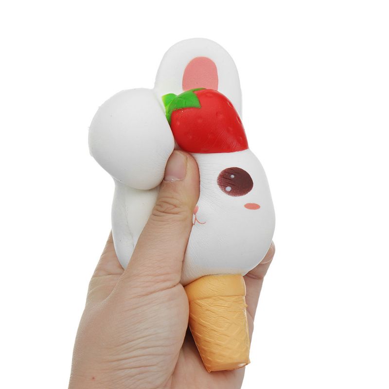 Kawaii Rabbit Ice Cream Squishy Slow Rising S Pakiranjem Kolekcija Poklon