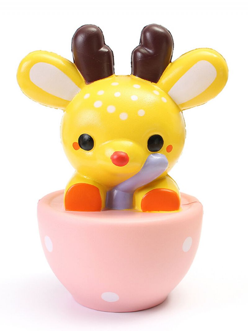 Leilei Squishy Jumbo Teacup Deer Elk 14 cm Slow Rising Original Package Gift Collection Decor Toy