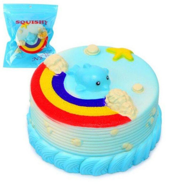 Ne Ne Squishy Jumbo Ocean Rainbow Cake Dolphin Star Slow Rising Original Ambalaža Decor Poklon Igračka