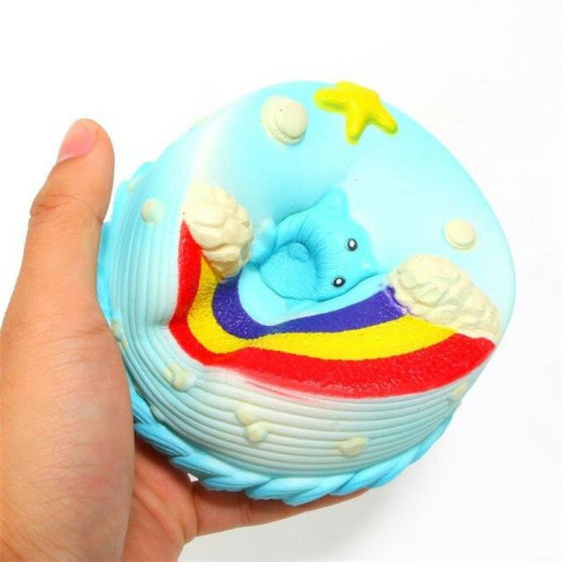 Ne Ne Squishy Jumbo Ocean Rainbow Cake Dolphin Star Slow Rising Original Ambalaža Decor Poklon Igračka