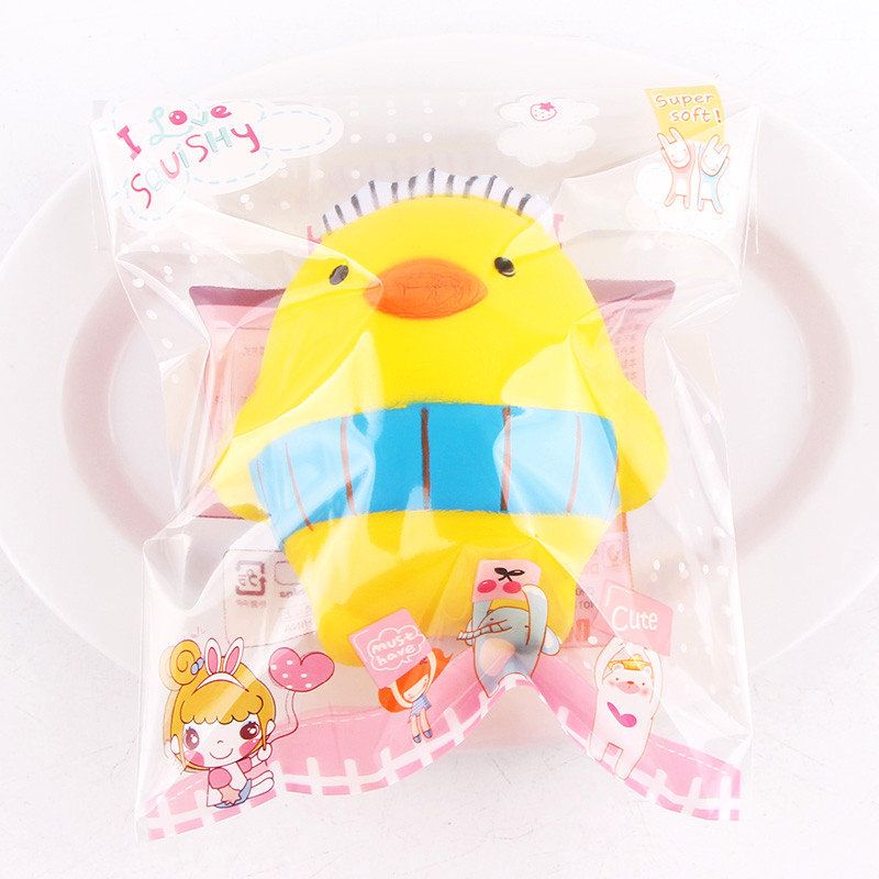 Sanqi Elan Squishy Cartoon Chick Chicken Baby 10 cm Slow Rising With Packaging Collection Igračka Na Dar