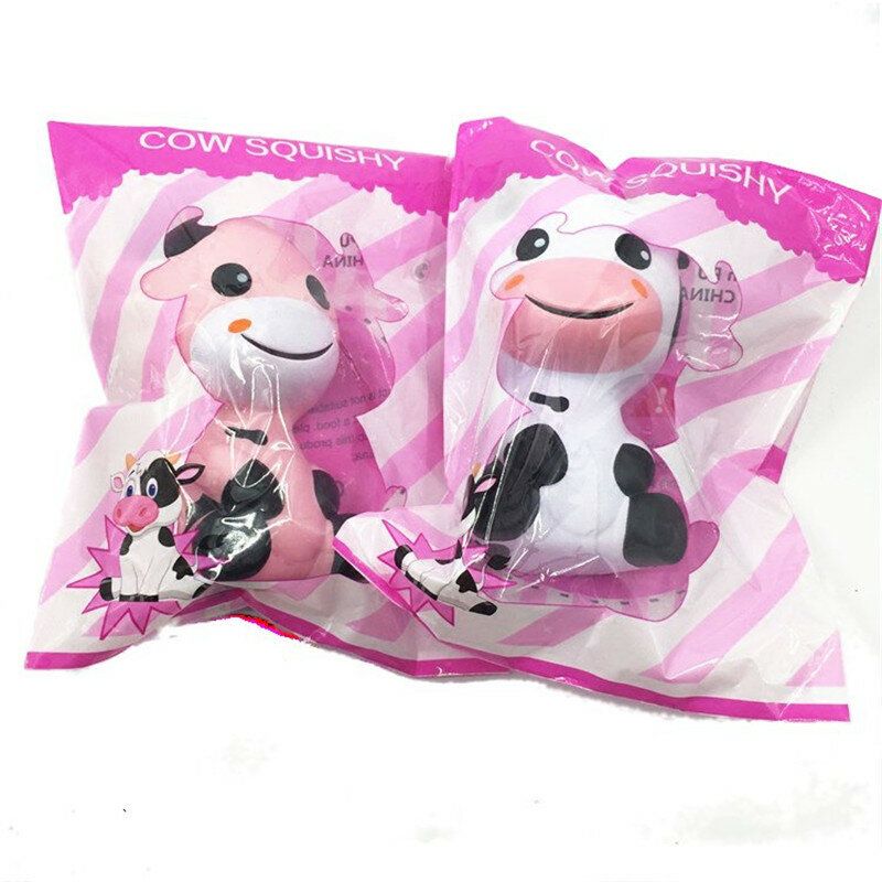 Squishy Baby Cow Jumbo 14 cm Sporo Raste S Pakiranjem Animals Collection Poklon Igračka