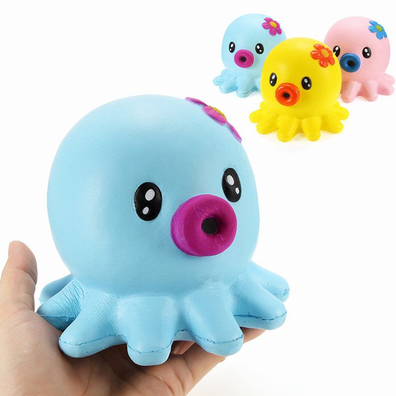 Squishy Octopus Jumbo 14 cm Kolekcija Slow Rising Poklon Dekor Meka Igračka Na Stiskanje