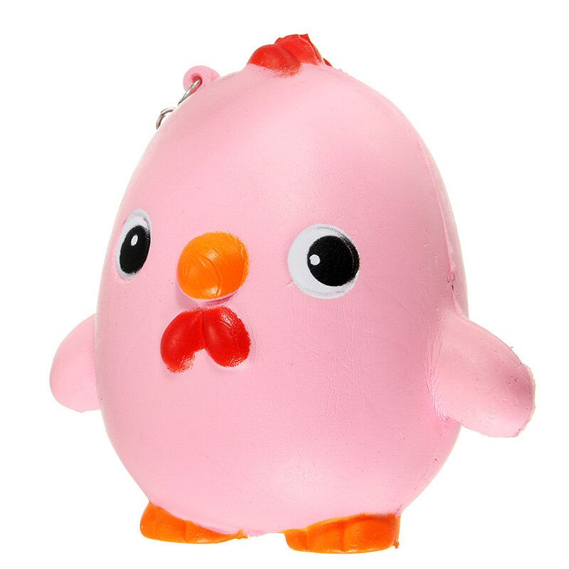 Squishy Pink Chicken Jumbo 10cm Slow Rising Collection Gift Decor Mekana Igračka Remen Za Torbu Za Telefon