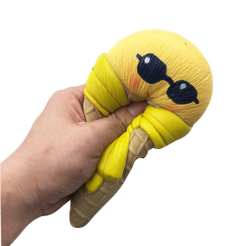 Squishy Zabavni Sladoled Sa Sunčanim Naočalama Šalom 18 cm Sporo Raste S Pakiranjem Poklon Za Kolekciju