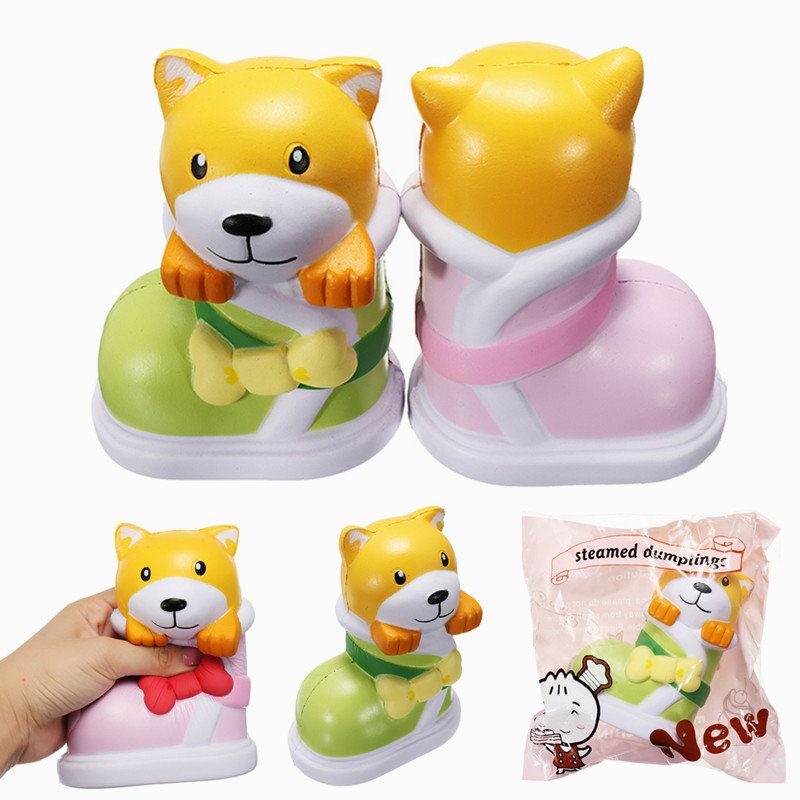 Squishyshop Puppy In Boots Jumbo Dog Shoes Squishy Slow Rising With Packing Collection Gift Decor