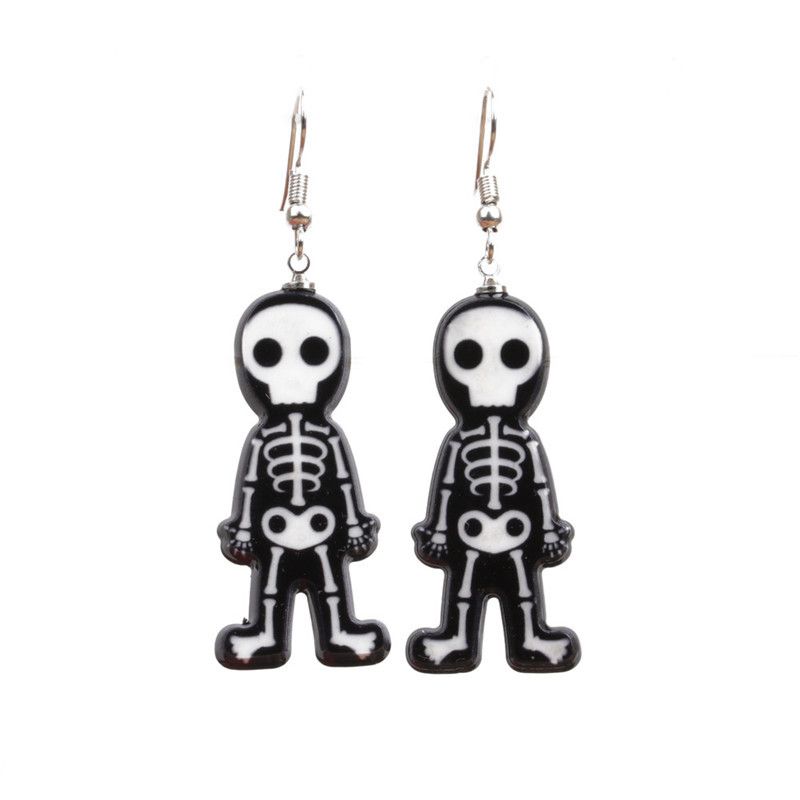 Halloween Strah Skull Ghost Earrings Accessories Akril Personal